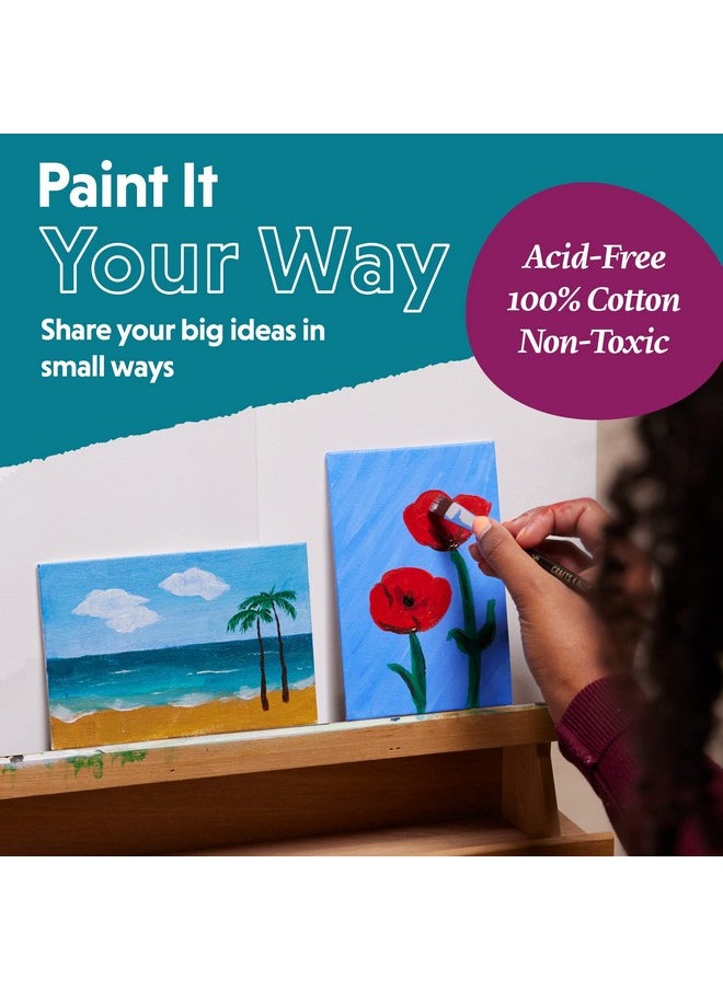 Crafts 4 ALL - Canvases For Painting Blank Canvas Boards Triple Primed 100% Cotton Canvas Panels For Acrylic Oil & Watercolor Paint Bulk Art Panels Black/White Canvas 12 Pack 4X6 / 5X7 - Image 1
