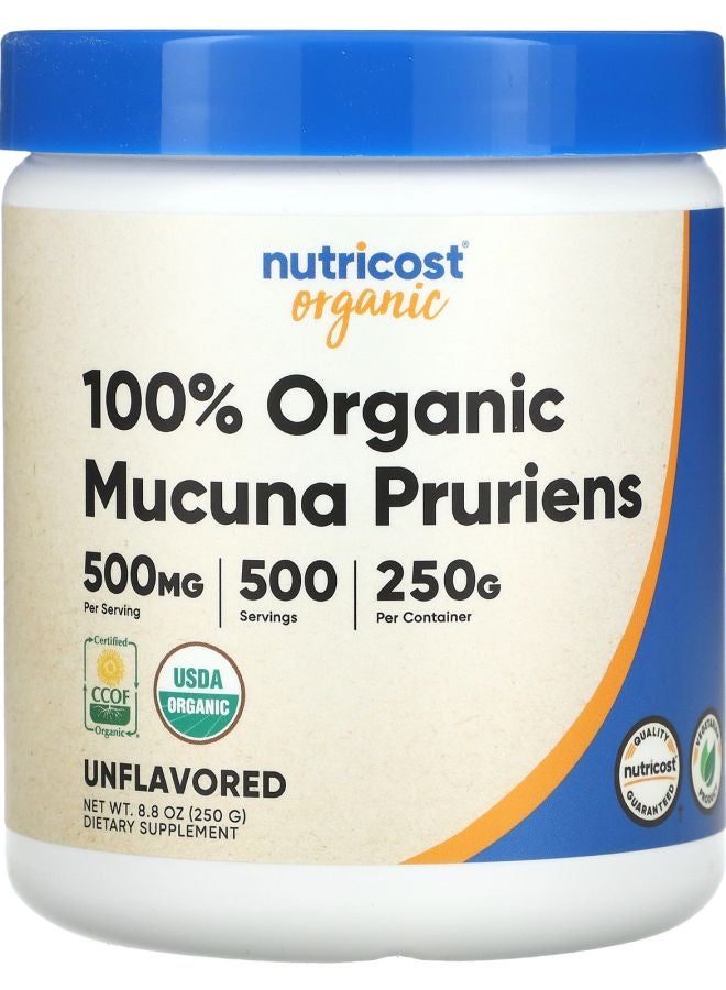 Nutricost 100% Organic Mucuna Pruriens Unflavored 8.8 oz (250 g) - Image 1