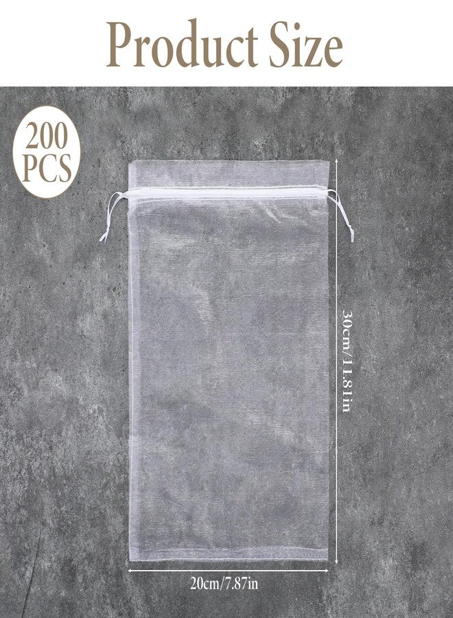 Xosjska 200 Pcs Large Organza Bags White 8 x 12 inch White-Organza Party Favor Packing Large Mesh Bags Wedding Mesh Goodie Bag-Whitely for Shower Party Favors Samples - Image 3
