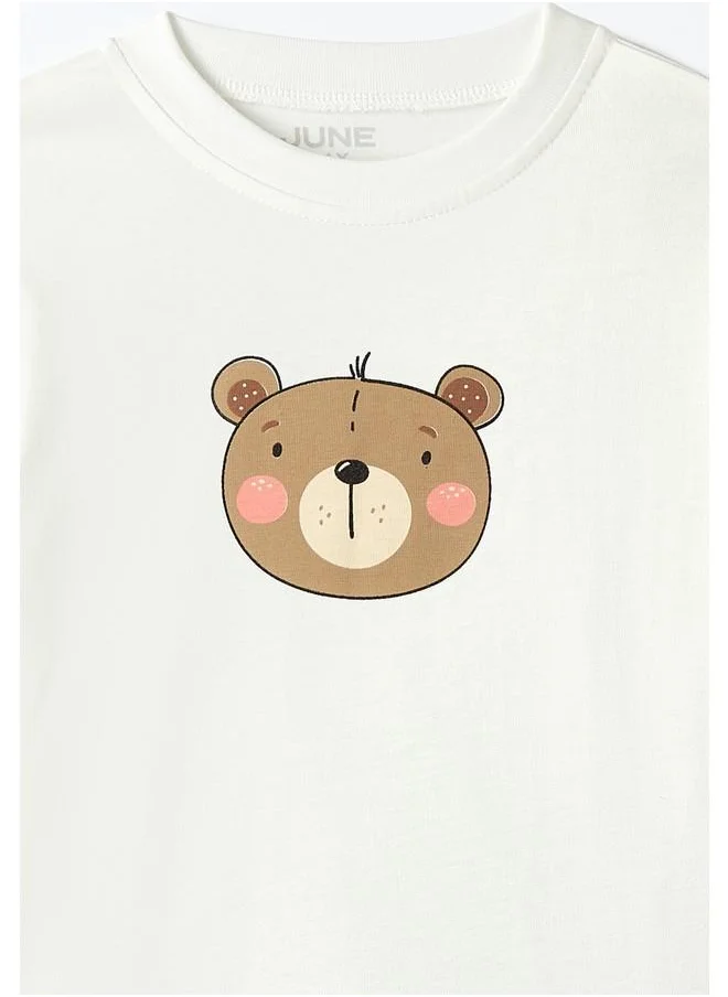 جون June Baby Muslin Short Set Ecru - Beige