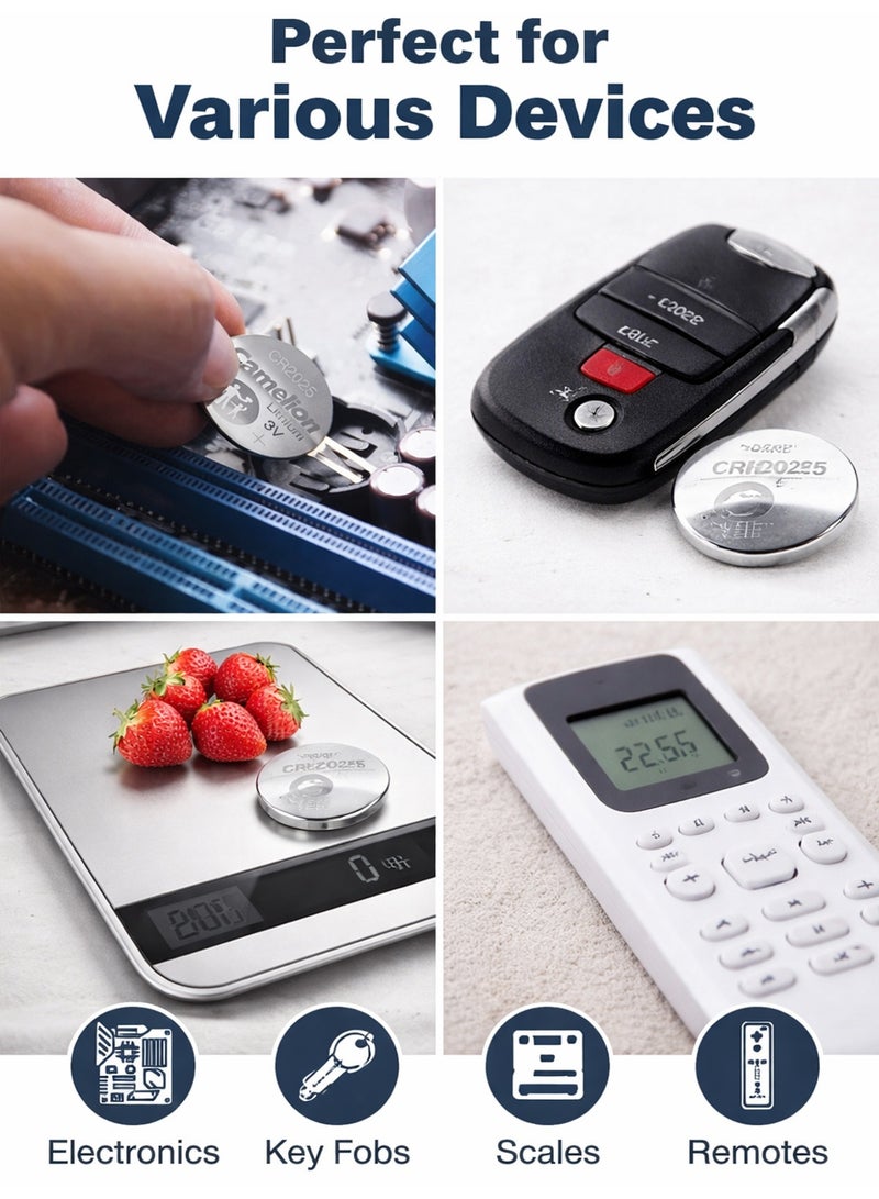 Camelion CR2025 Lithium Coin Battery 3V Pack of 5 – Long Lasting Button Cell Batteries for Watches, Car Remote, Toys & Small Electronics - Image 4