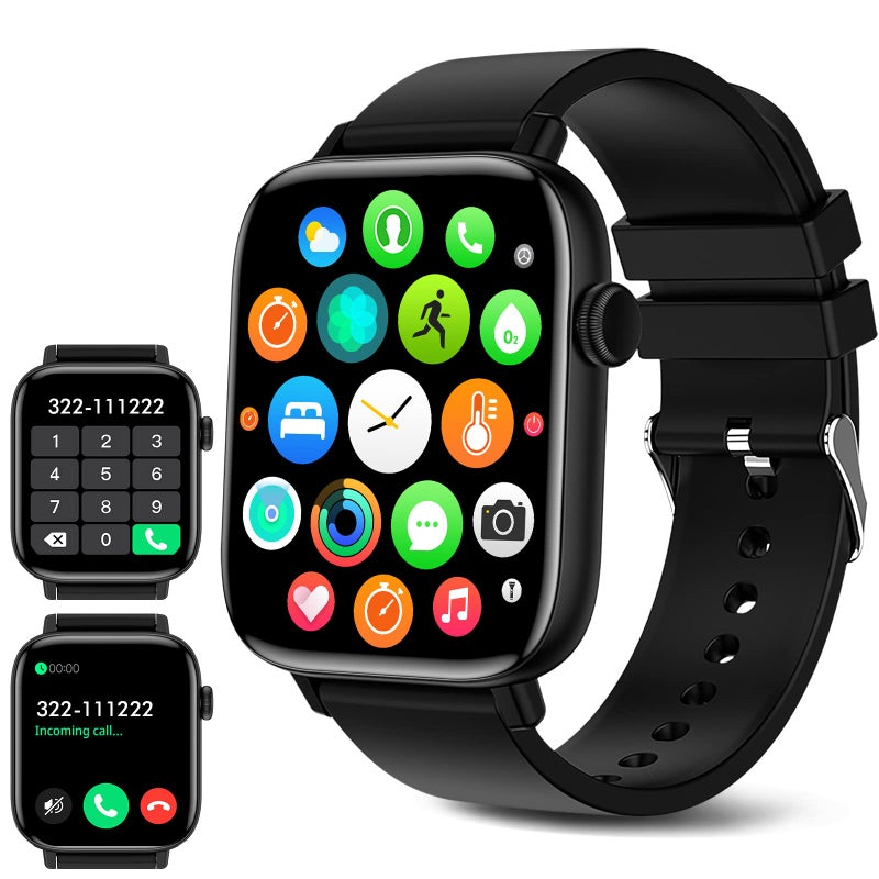 FTTMWTAG Smart Watch for Android iPhone, 1.9" Fitness Tracker with (Answer/Make Calls) IP 67 Waterproof Sport Digital Watches, Blood Pressure Heart Rate Monitor Step Counter Sleep Tracker - Image 1