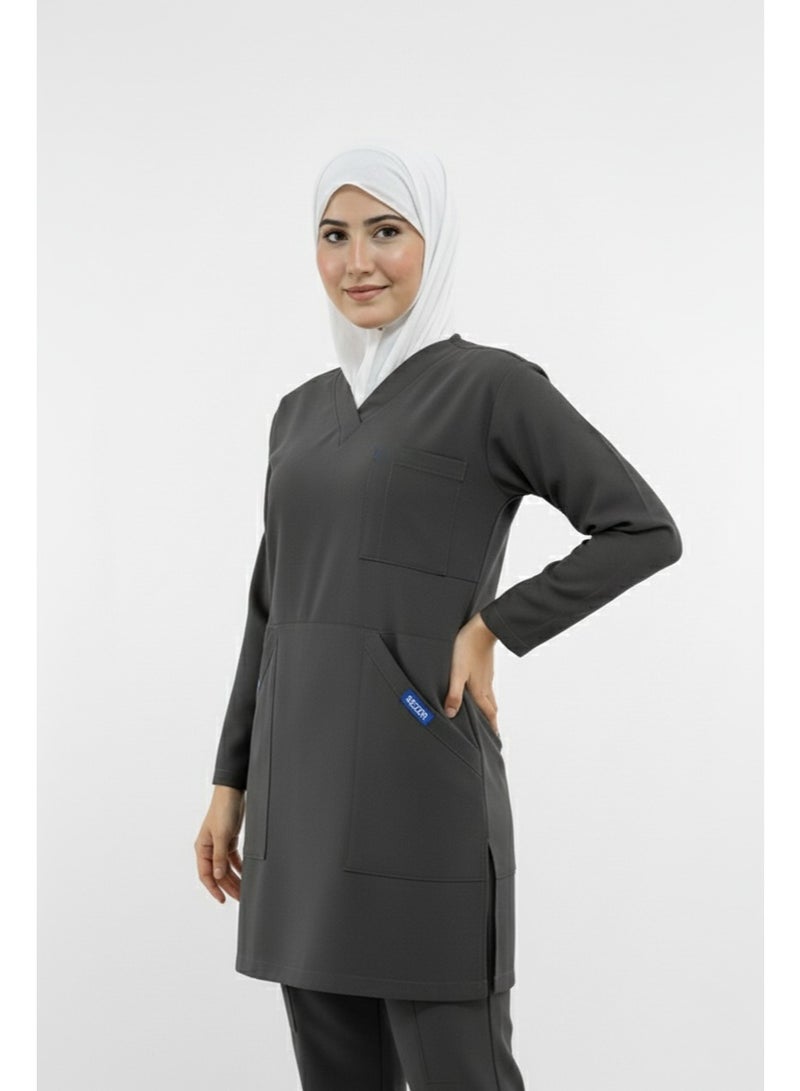 sezer Medical tunic made from cotton Lycra—comfortable, stylish, and ideal for healthcare professionals. - Image 1
