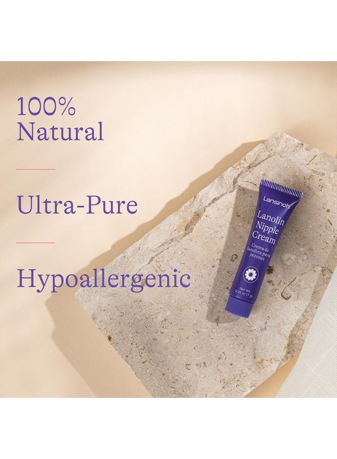 Lansinoh كريم حلمات اللانولين، آمن للطفل والأم، أساسيات الرضاعة الطبيعية، بلسم شفاه اللانولين، 3 أنابيب صغيرة، كل منها 0.25 أونصة - Image 4