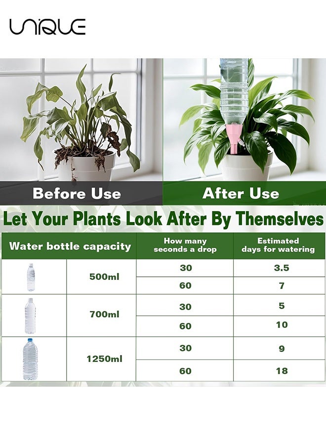 Unique 6 Pcs Plant Watering Devices - Self Watering Planter Insert Spikes Stakes - Automatic Adjustable Watering For Vacations Outdoor Indoor Potted Plant Drip Irrigation Watering Devices Multicolour - Image 4