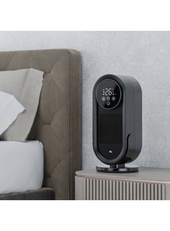 جرين ليون مدفأة مروحة 1500 واط، مدفأة كهربائية للغرف ومروحة، تحكم عن بُعد، هادئة، إعدادين للحرارة، مؤقت، اهتزاز، قفل أمان، حماية من الحرارة الزائدة والانقلاب، مدفأة للاستخدام المنزلي، المكتب، وغرفة النوم - Image 3