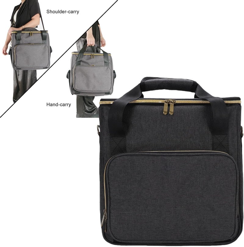 Keenso Record Carrying Bag, Cationic Fabric Storage Records with Large Capacity, Portable Design with Dividers for DJ and Travel - Image 3