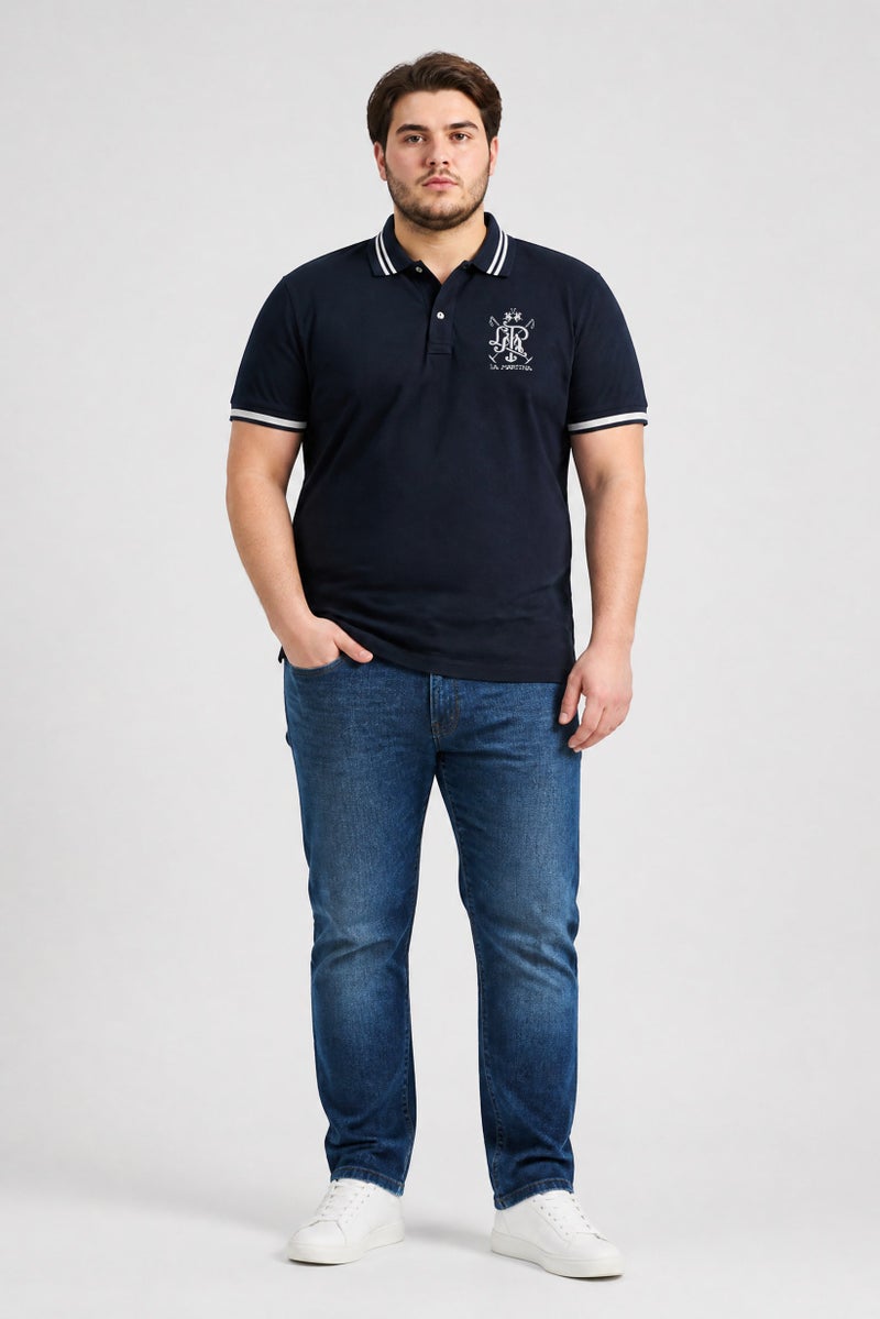 La Martina Men Regular Fit Embroidered Logo Short Sleeve Polo Shirt, Navy - Image 5