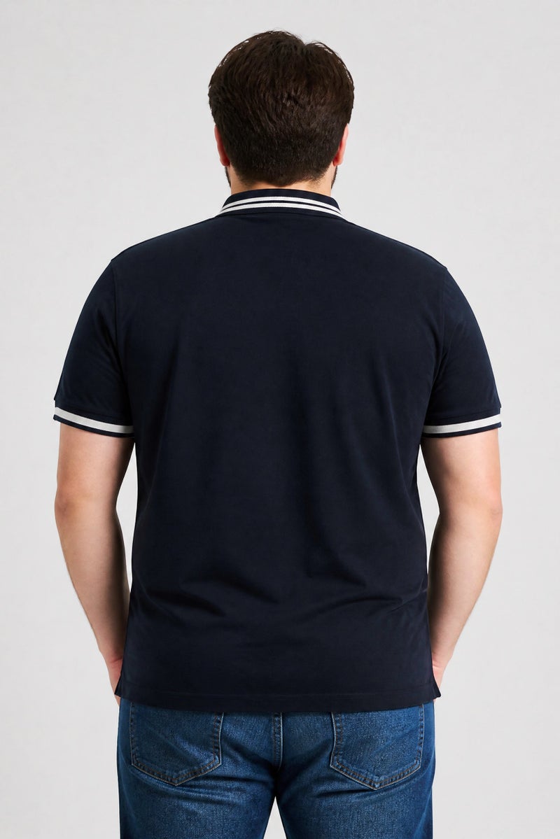 La Martina Men Regular Fit Embroidered Logo Short Sleeve Polo Shirt, Navy - Image 4