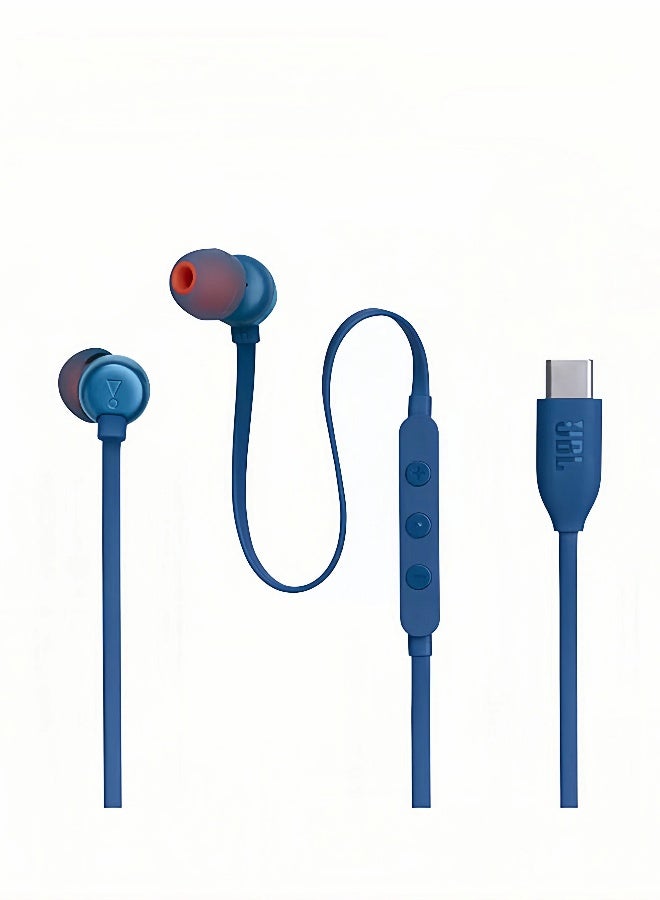 JBL Tune 310C USB-C Wired Hi-Res In-Ear Headphones - Blue - Image 4