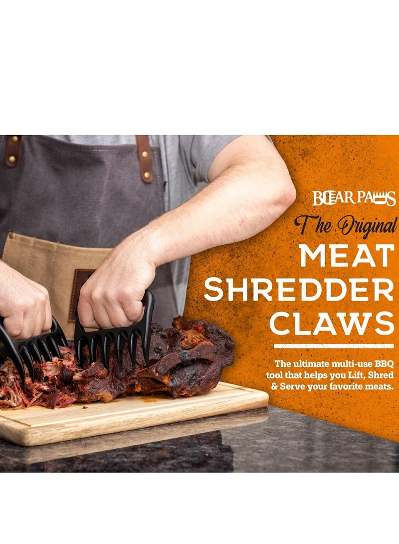 Bear Paws Meat Claws - The Original Meat Shredder Claws for Pulled Pork, USA Made - Easily Lift, Shred, Pull and Serve Pork, Chicken, Brisket and Turkey - Gift for Dad on Father's Day! (Black)  - Image 2