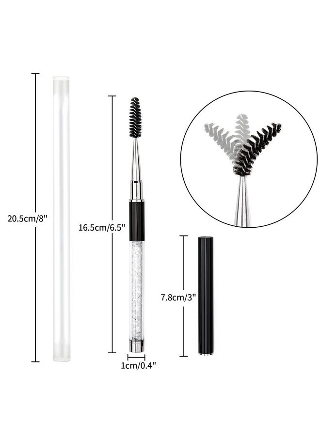 GCQQ - 3Pcs Eyelash Spoolies Brush With Cover Pink Mascara Wands With Cap And Tube Reusable And Bendable Eyebrow Spoolies Portable Spoolie For Eyelash Extensions Brow Makeup (3Colors) - Image 1