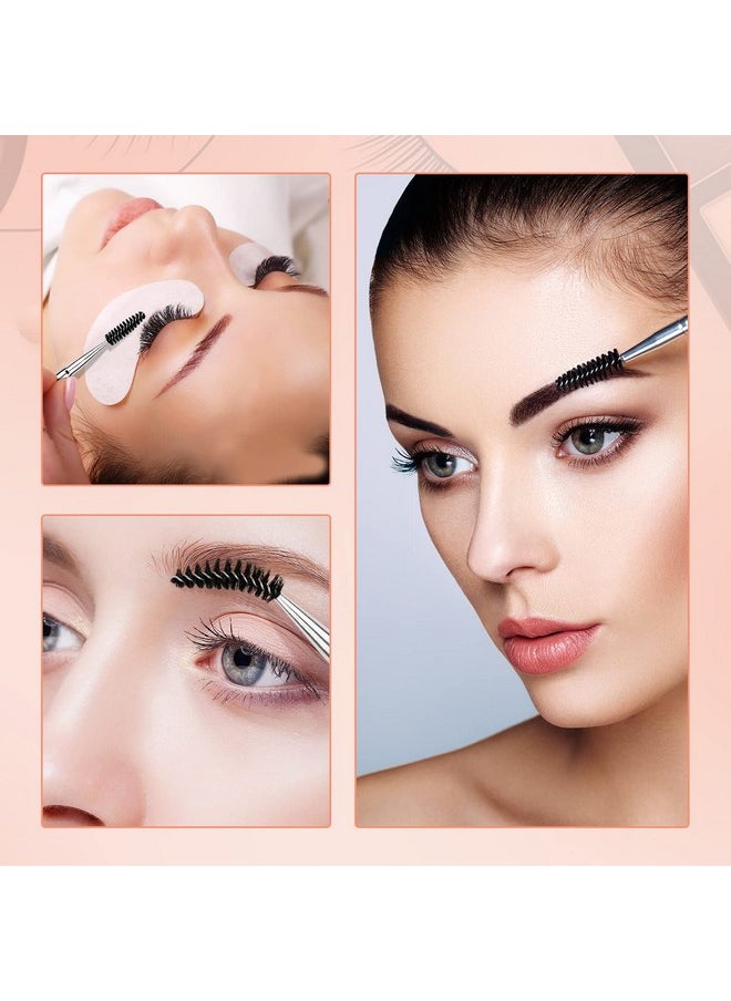 GCQQ - 3Pcs Eyelash Spoolies Brush With Cover Pink Mascara Wands With Cap And Tube Reusable And Bendable Eyebrow Spoolies Portable Spoolie For Eyelash Extensions Brow Makeup (3Colors) - Image 1