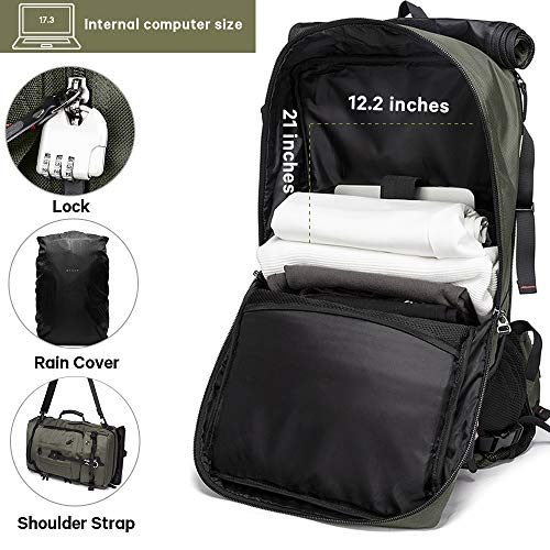 KAKA Travel Backpack, Carry On Backpack Durable Convertible Duffle Bag Fit for 17.3 Inch Laptop for Men and Women(Large 40L) - Image 5