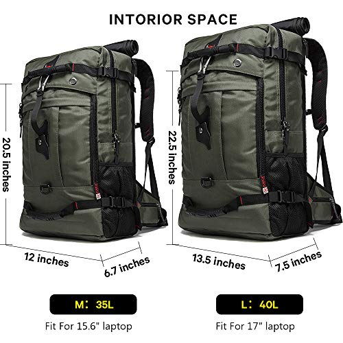 KAKA Travel Backpack, Carry On Backpack Durable Convertible Duffle Bag Fit for 17.3 Inch Laptop for Men and Women(Large 40L) - Image 3