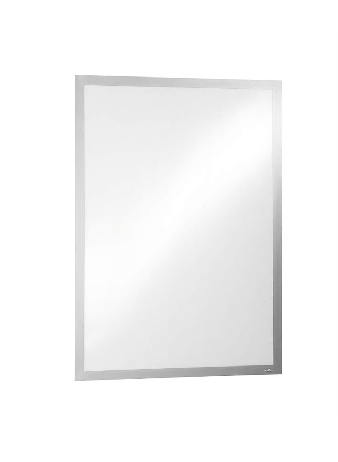 Durable 10 Pcs DURAFRAME Magnetic Display Frame, Self-Adhesive, A4 Size, Silver, 10 Pack - Image 1