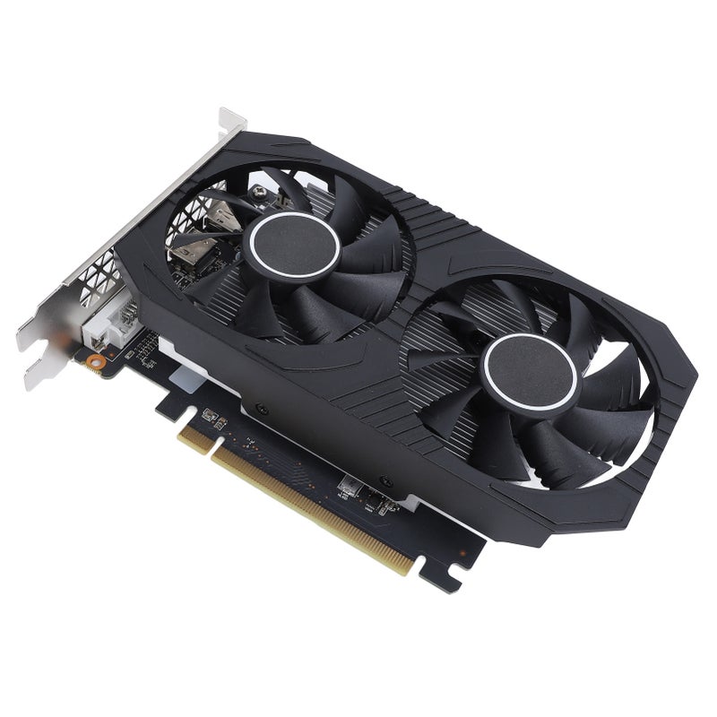 بطاقة رسوميات ألعاب RX550 ذاكرة 4 جيجابايت GDDR5 بتقدير 128 بت وسرعة 6000 ميجاهرتز مع مروحتين بطاقات رسوميات ألعاب GPU مع منافذ VGA وHD وDVI لجهاز الكمبيوتر المكتبي - Image 1