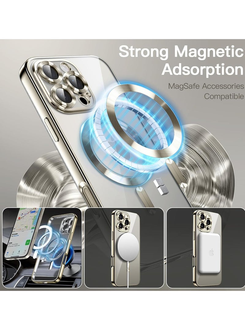 DUSALA Soft Clear Case for iPhone 16 Pro Max 6.9-Inch, Camera Lens Full Protection Compatible with MagSafe Wireless Charging Shockproof Electroplated TPU Phone Cover   Natural Titanium - Image 4