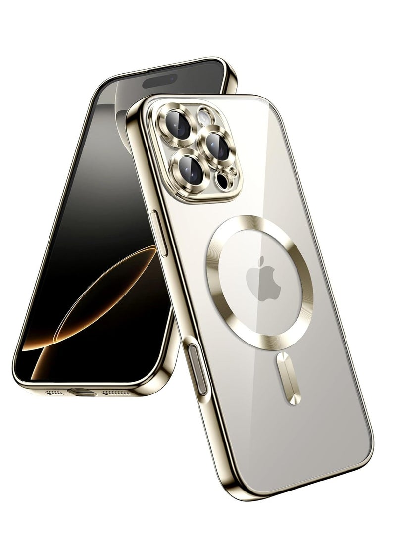 DUSALA Soft Clear Case for iPhone 16 Pro Max 6.9-Inch, Camera Lens Full Protection Compatible with MagSafe Wireless Charging Shockproof Electroplated TPU Phone Cover   Natural Titanium - Image 1