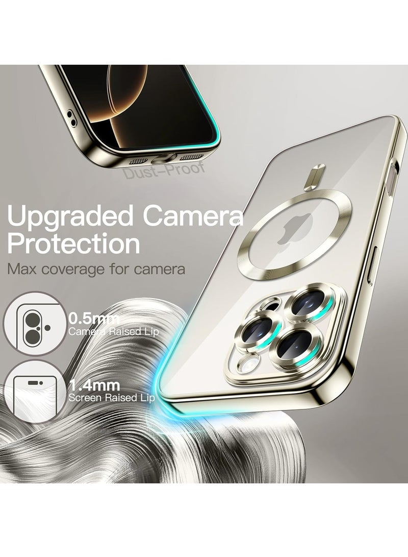 DUSALA Soft Clear Case for iPhone 16 Pro Max 6.9-Inch, Camera Lens Full Protection Compatible with MagSafe Wireless Charging Shockproof Electroplated TPU Phone Cover   Natural Titanium - Image 5