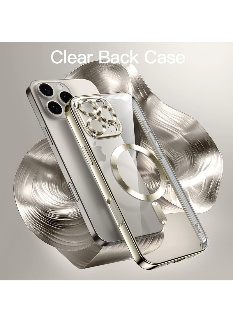 DUSALA Soft Clear Case for iPhone 16 Pro Max 6.9-Inch, Camera Lens Full Protection Compatible with MagSafe Wireless Charging Shockproof Electroplated TPU Phone Cover   Natural Titanium - Image 3