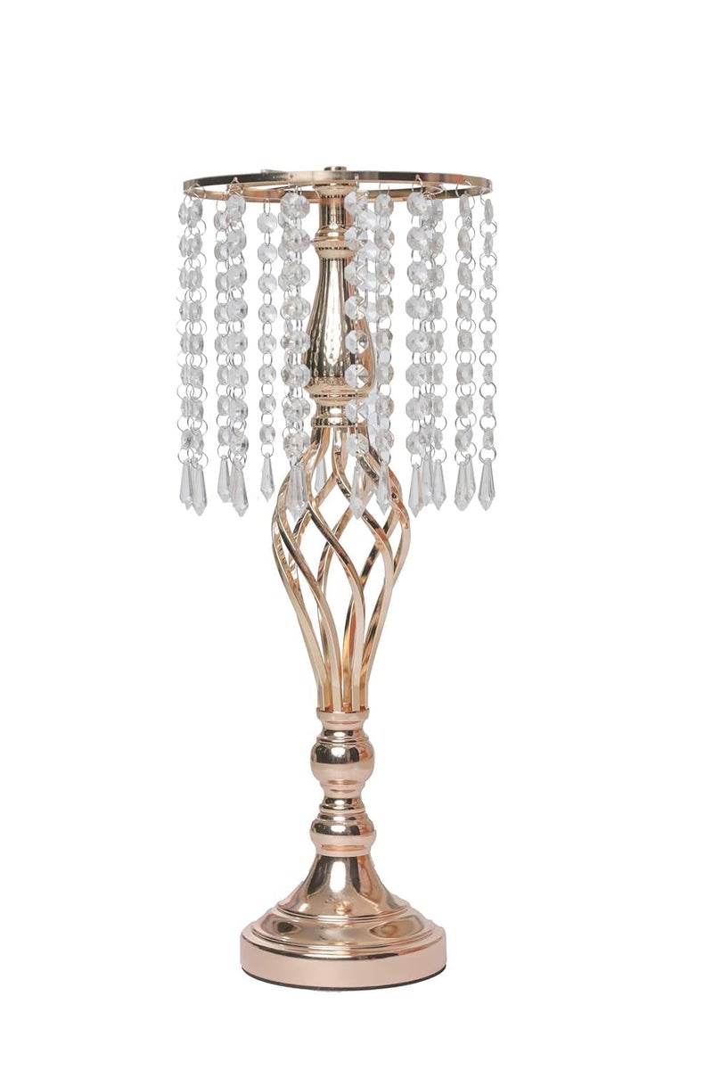 NIYANTA Crystal Tall Flower Holders Metal Flower Vase for ReceptionGold Crystal Flower Stand Wedding Centerpieces for TablesParty Decoration Wedding Centerpiece - Image 1