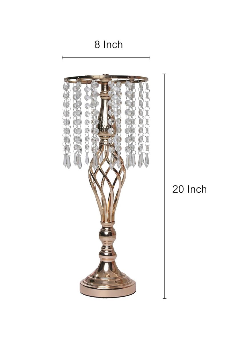 NIYANTA Crystal Tall Flower Holders Metal Flower Vase for ReceptionGold Crystal Flower Stand Wedding Centerpieces for TablesParty Decoration Wedding Centerpiece - Image 3