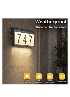 ARNOTEC Solar House Numbers Address Light Solar Powered LED House Number Sign Plaque Lamp For Outdoor Walls Courtyards Garden Streets  - Image 4