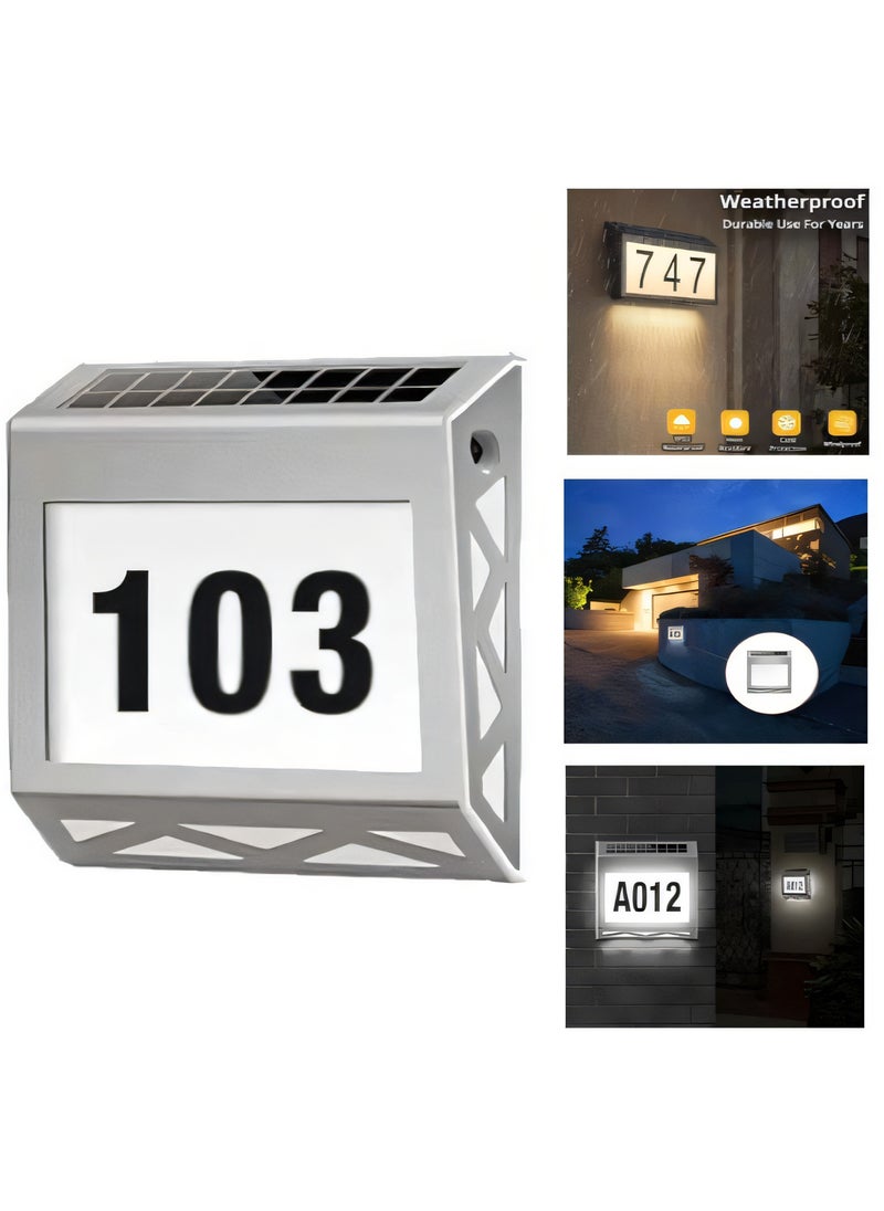 ARNOTEC Solar House Numbers Address Light Solar Powered LED House Number Sign Plaque Lamp For Outdoor Walls Courtyards Garden Streets  - Image 1