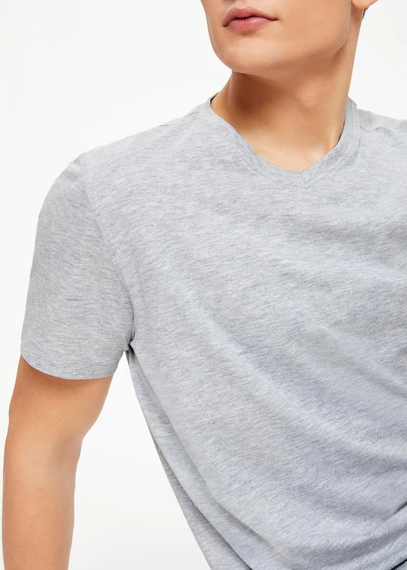 Matalan Grey Essential V-Neck T-Shirt