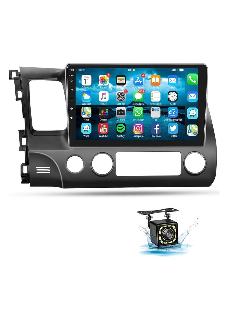 SHEZA STAR Android Screen For Honda Civic 2006 To 2011 4GB RAM 64GB Memory Support Apple Carplay Android Auto Full HD Touch Screen 10 Inch built In Bluetooth USB Radio WiFi Play Store Backup Camera included  - Image 1