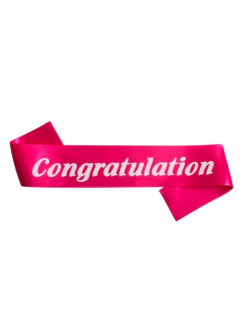 VITION Congratulation Sash Graduation Birthday Party Supplies Celebration Party Costumes Accessories Pink/White - Image 2