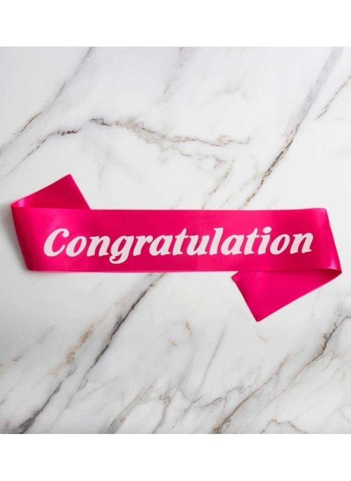 VITION Congratulation Sash Graduation Birthday Party Supplies Celebration Party Costumes Accessories Pink/White - Image 3