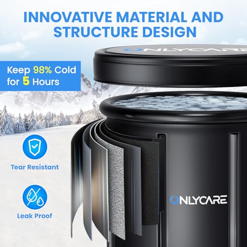 ONLYCARE Upgrade XXL 135 Gal Ice Bath Tub for Athletes - Cold Plunge Tub with Cover - Multiple Layered Cold Water Portable Ice Pod for Therapy Recovery at Home Outdoor Gym Use - Image 4