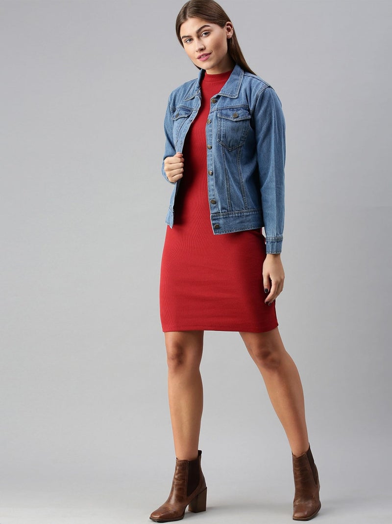 VOGATI Women's Denim Jacket djt262vog-xl_Blue_XL - Image 5