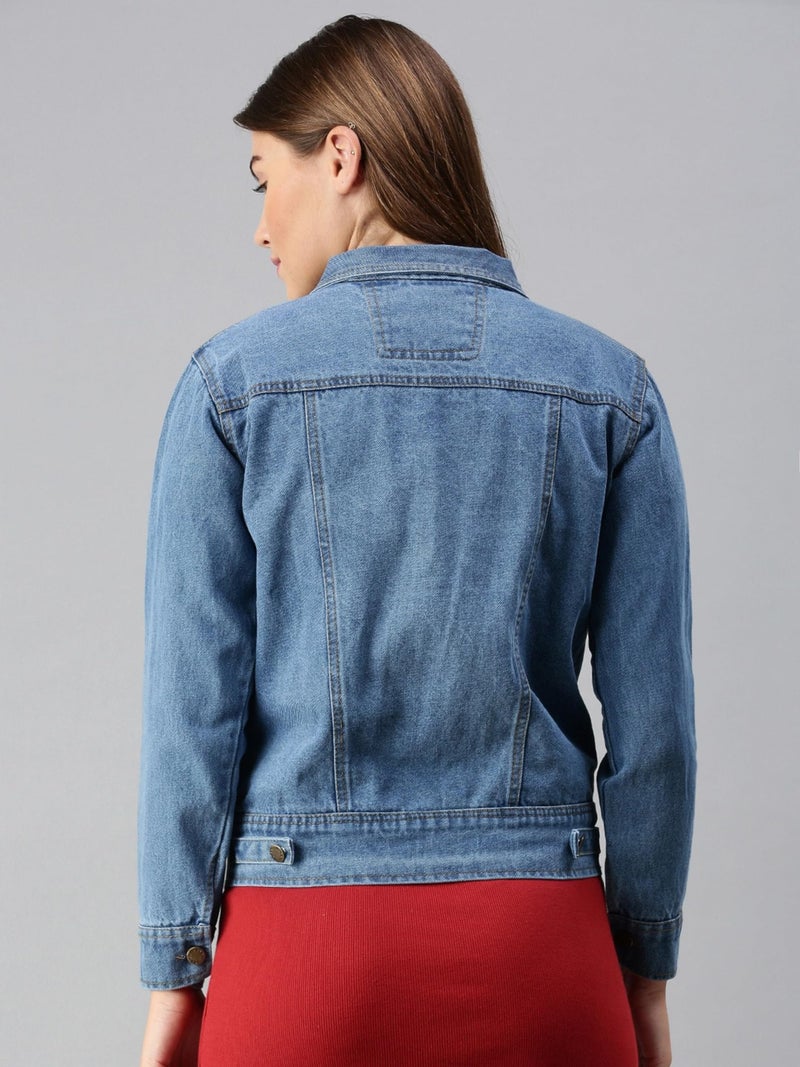 VOGATI Women's Denim Jacket djt262vog-xl_Blue_XL - Image 4
