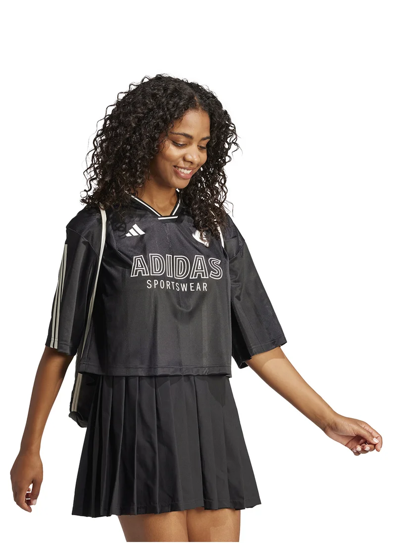Adidas Tiro Cut 3 Stripe Oversized Mesh T-Shirt