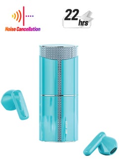 GREEN LION Lipstick True Wireless Earbuds / Shining Lipstick Earphone Design / Noise Reduction / 35mAh Earbuds Battery / 280mAh Case Battery / Support Fast Charge / IPX5 Waterproof / 4-5 Hrs Playtime / 22 Hrs with Charging Case Playtime / Hand-Free Calls / BT Version 5.3 / Stereo System / Type-C Output - Blue  - Image 1