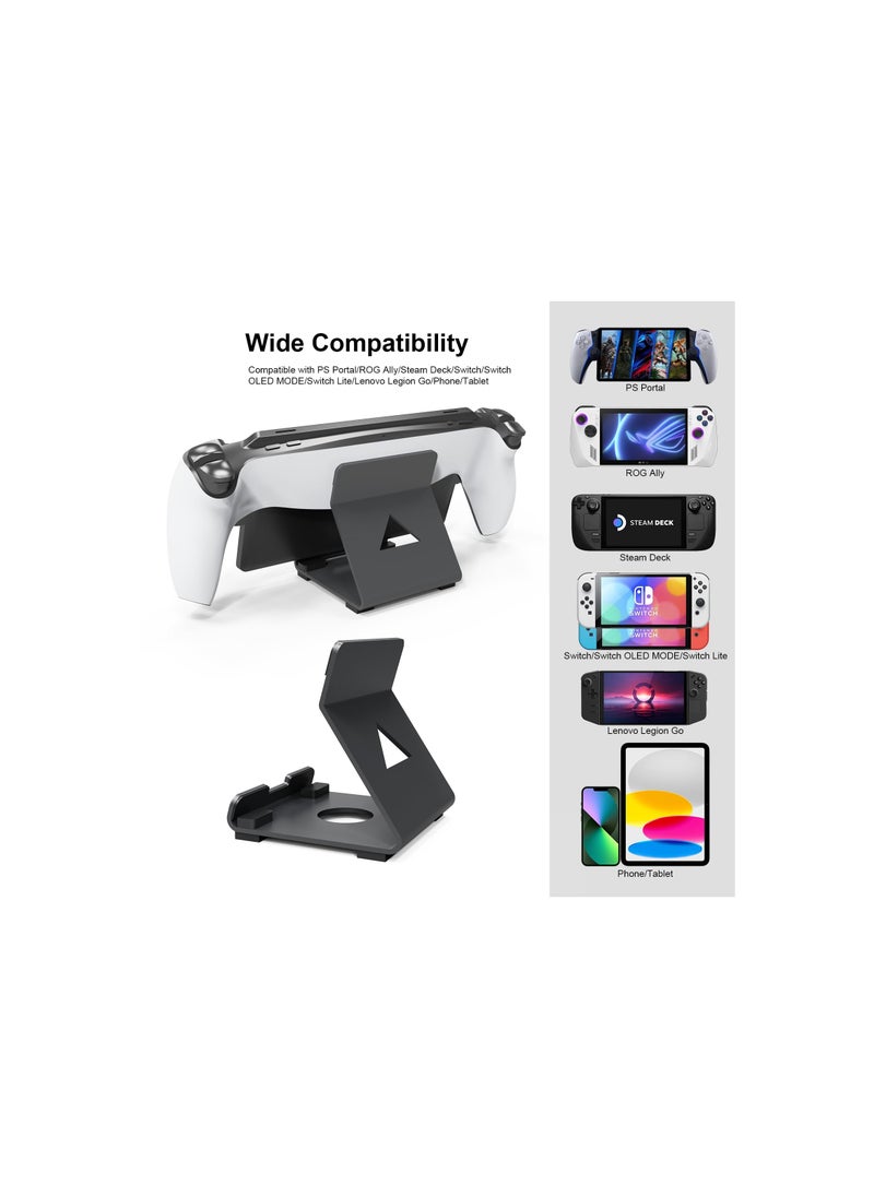 XICEN Alloy Stand Designed for Playstation Portal Handheld Console,Super Sturdy Gaming Accessories Storage Holder Stand Bracket Compatible with Switch/Steam Deck/ROG/and Mobile Phones (Black)  - Image 2