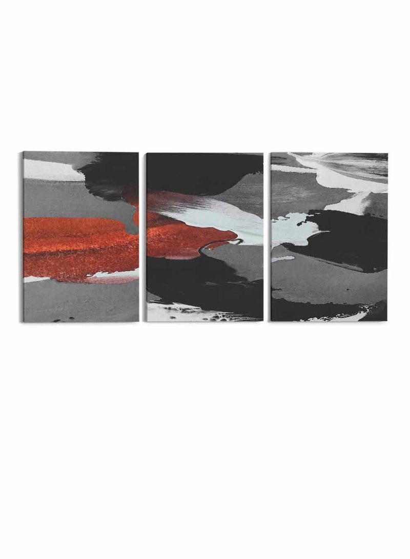 LOWHA مجموعة من 3 لوحات قماش مؤطرة ممتدة على إطار خشبي، لوحات زخرفية تجريدية، للمنزل، غرفة المعيشة، ديكور المكتب - Image 5