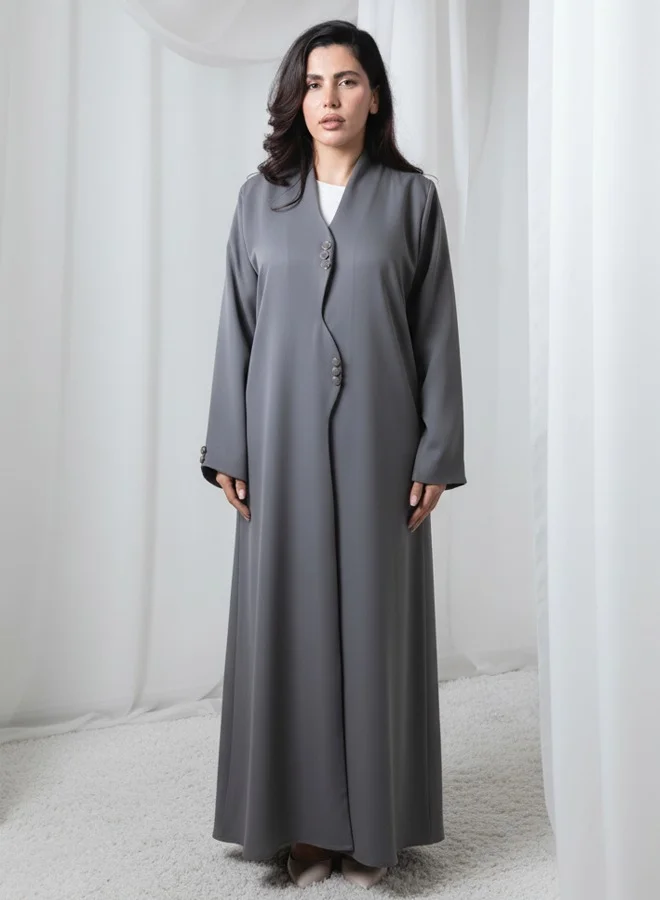 Chic Grey Elegance Abaya