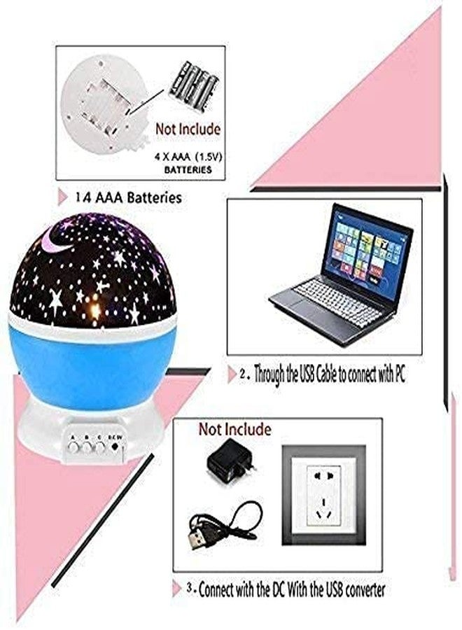 IXWQ Plastic Star Master Night Lamp Rotating Projector For Baby Room Bedroom Lights Galaxy Projector Kids For Diwali Home Decor With Usb Wire Colorful Romantic Led (Multicolour) - Image 4