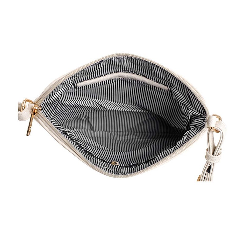 SG SUGU Lightweight Medium Crossbody Bag Shoulder Bag with Tassel and Zipper Pocket (Blush) - Image 5