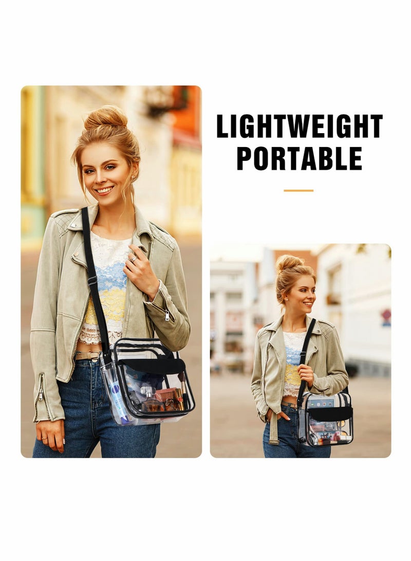 Clear Crossbody Bag See Through Clear Purse Handbags with Adjustable Strap Transparent Waterproof PVC Messenger Shoulder Bag for Women Work Sport Concert Clear - Image 5