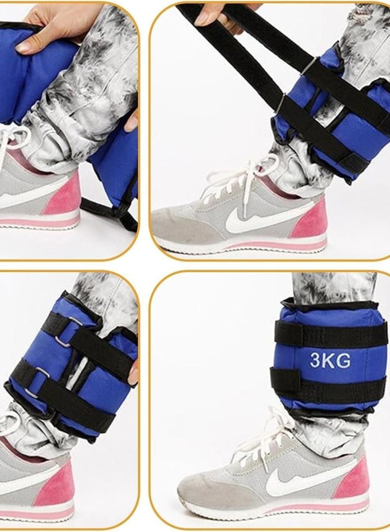 Festive Gallery Adjustable Ankle Weights for Women and Men, Ankle Wrist Weight Durable Practical Hands or Feet Wear Resistant, Walking Jogging Gymnastics Aerobics Enthusiasts Muscle Training (3 kg x 2Nos) - Image 2