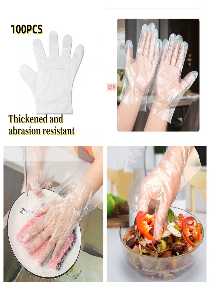 Hand Gloves 100 pcs clear disposable Cooking Gloves food grade glove for Potluck Partys - Image 1
