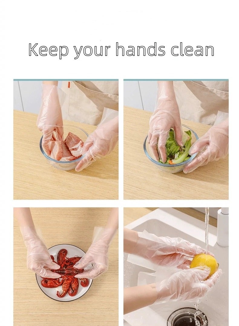 Hand Gloves 100 pcs clear disposable Cooking Gloves food grade glove for Potluck Partys - Image 4