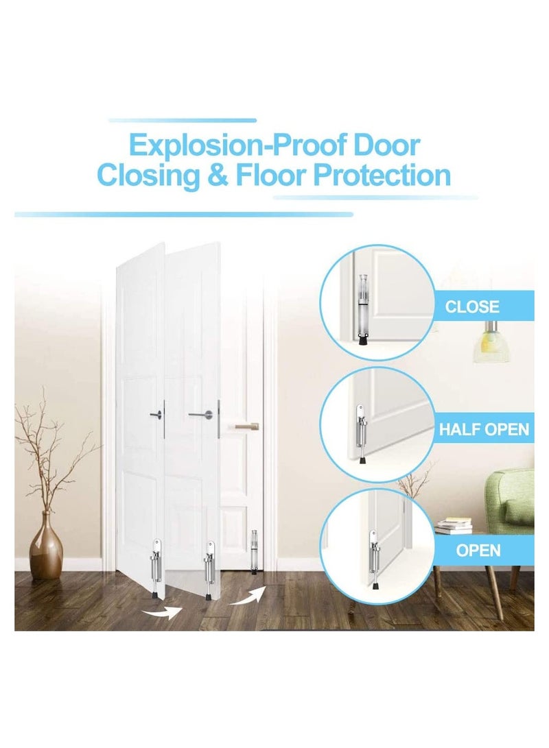 SYOSI Kick Down Door Locks Stopper Holder Spring Loaded Adjustable Stainless Steel Heavy Duty Door Holder Step On Door Stopper Retainer Zinc Alloy Soft Rubber Foot for Garage Gate Office Home - Image 4