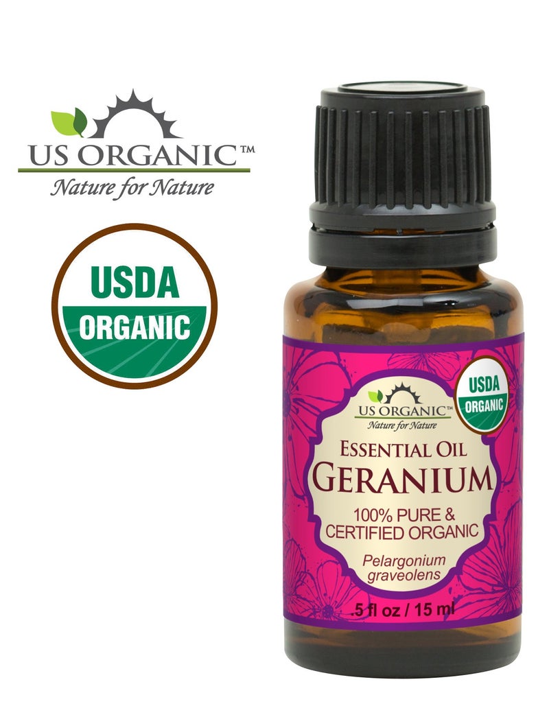 US Organic 100% Pure Geranium Essential Oil - USDA Certified Organic, Steam Distilled - W/Euro droppers (More Size Variations Available) (15 ml / .5 fl oz) - Image 3