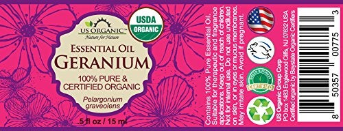 US Organic 100% Pure Geranium Essential Oil - USDA Certified Organic, Steam Distilled - W/Euro droppers (More Size Variations Available) (15 ml / .5 fl oz) - Image 2